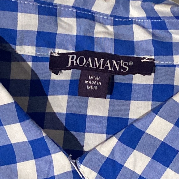 Romans button down short sleeve blouse. 16W - Picture 2 of 2